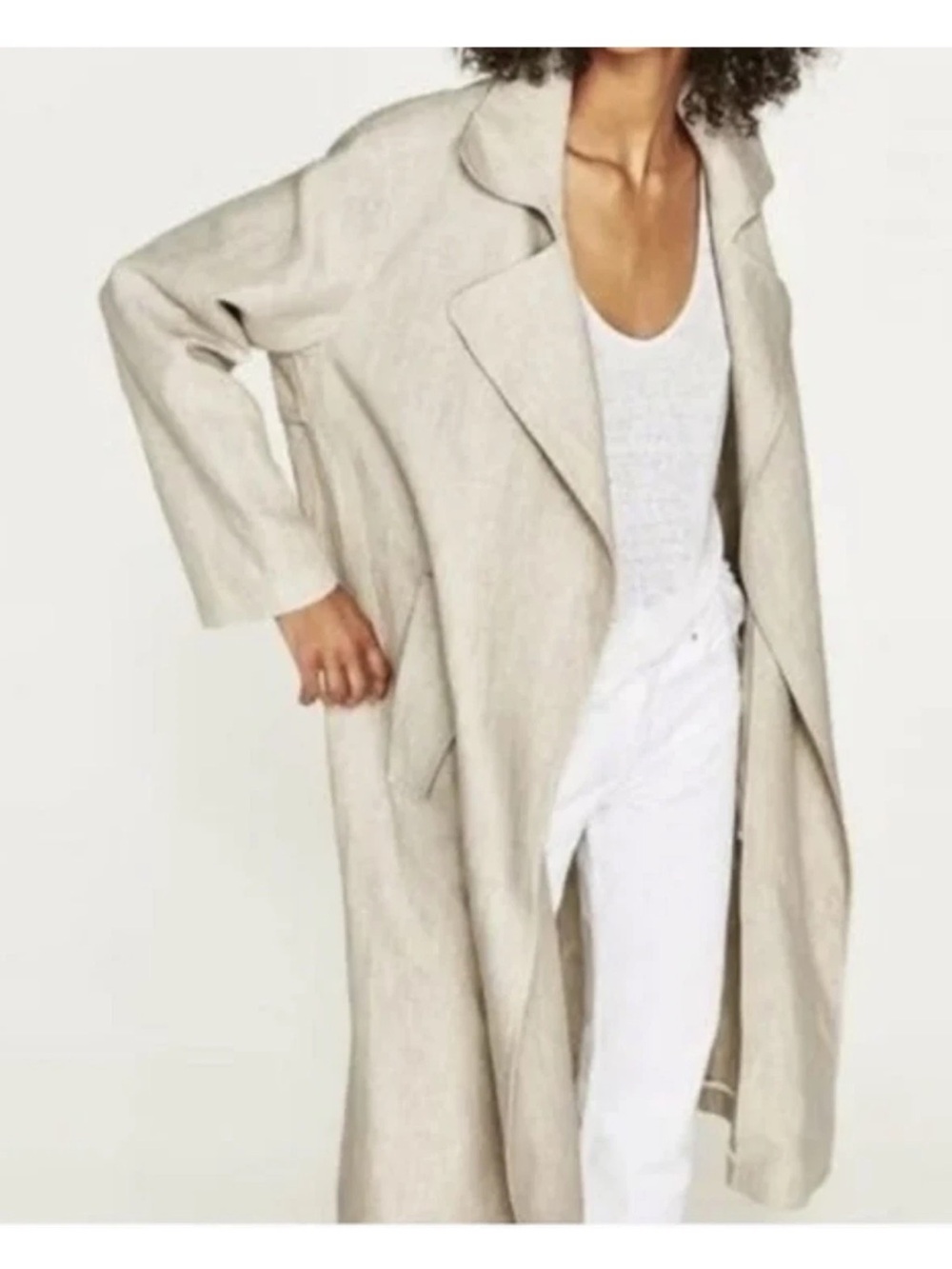 C&C California Light Beige Longline Trench Coat